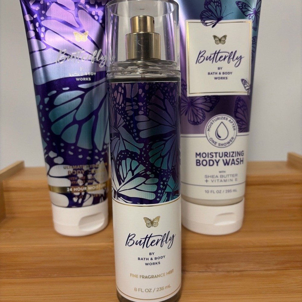 Bath‎ & Body Works Butterfly Collection Set~ Body Wash/Body Cream/Mist